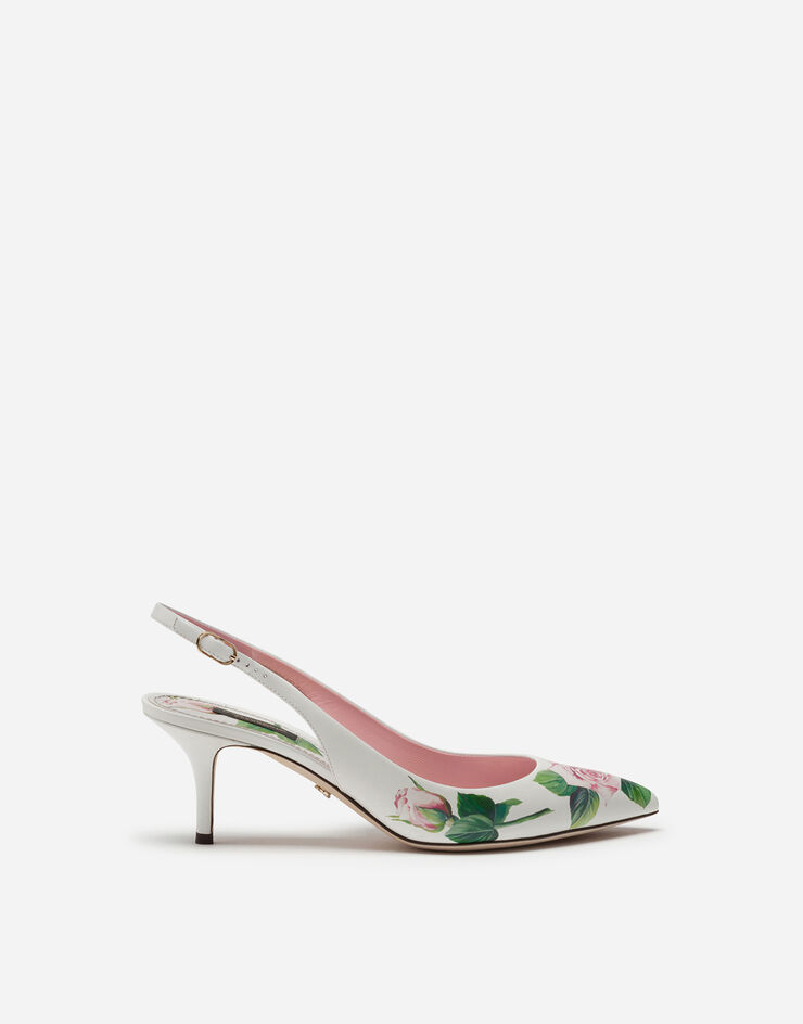 Dolce & Gabbana POLISHED CALFSKIN TROPICAL ROSE PRINT SLINGBACKS Dolce & Gabbana POLISHED CALFSKIN TROPICAL ROSE PRINT SLINGBACKS STAMPA FLOREALE CG0180AJ730