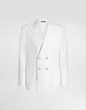 Dolce & Gabbana Chaqueta de botonadura doble Portofino de lino Blanco G2NZ2TFU4JB