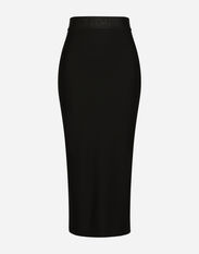 Dolce & Gabbana Jersey full Milano calf-length skirt Beige F4CLSTFUAA1