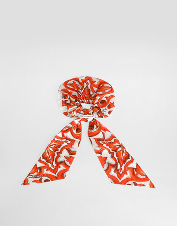 Dolce & Gabbana Majolica-print cotton poplin scrunchie Multicolor LB7A22G7P4N