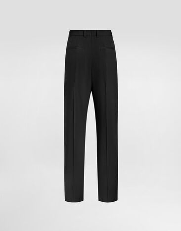 Dolce & Gabbana سروال من جبردين صوف Black FTAM2TFU2OW