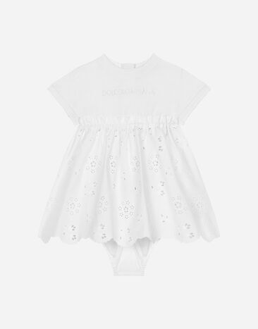 Dolce & Gabbana Jersey and poplin dress with Dolce&Gabbana logo Print L23DW2FI5KS