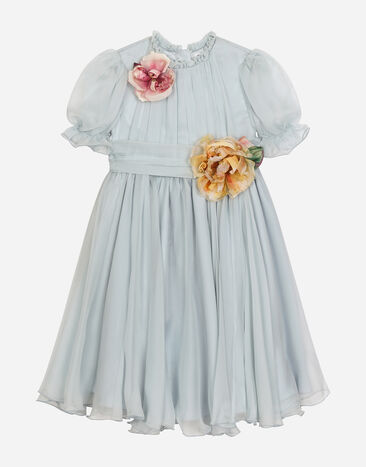 Dolce & Gabbana Chiffon dress with 3D flowers Purple L54DE2FMTAC