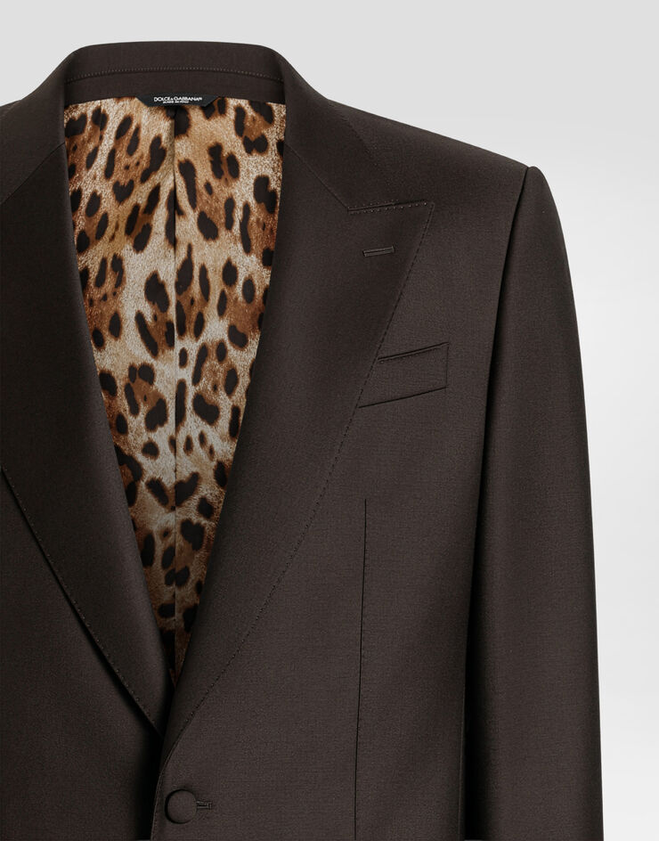 Dolce & Gabbana Single-breasted sicilia light jacket in light wool Brown G2TV4TFU269