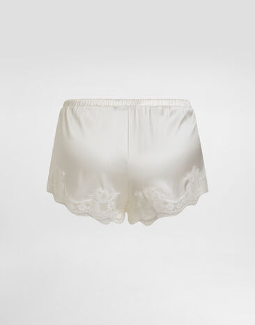 Dolce & Gabbana Shorts in satin with lace White O3A02TFUAD8