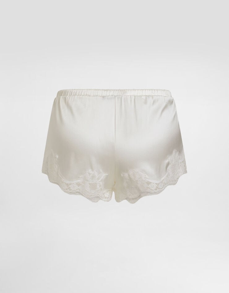 Dolce & Gabbana Shorts in satin with lace White O3A02TFUAD8