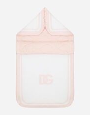 Dolce & Gabbana Jersey sleep sack with DG logo print Pink LNJA88G7EY9