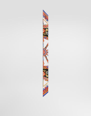 Dolce & Gabbana Bandeau 6 x 100 aus Seidentwill mit Carretto-Print Mehrfarbig FS215AGDDWL