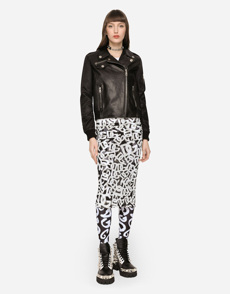 Dolce & Gabbana Cazadora motera de piel Negro F9N18LHULPZ