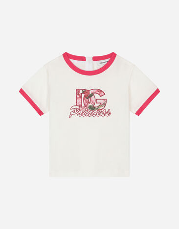 Dolce & Gabbana Jersey T-shirt with DG logo Print L21N61FI5KS