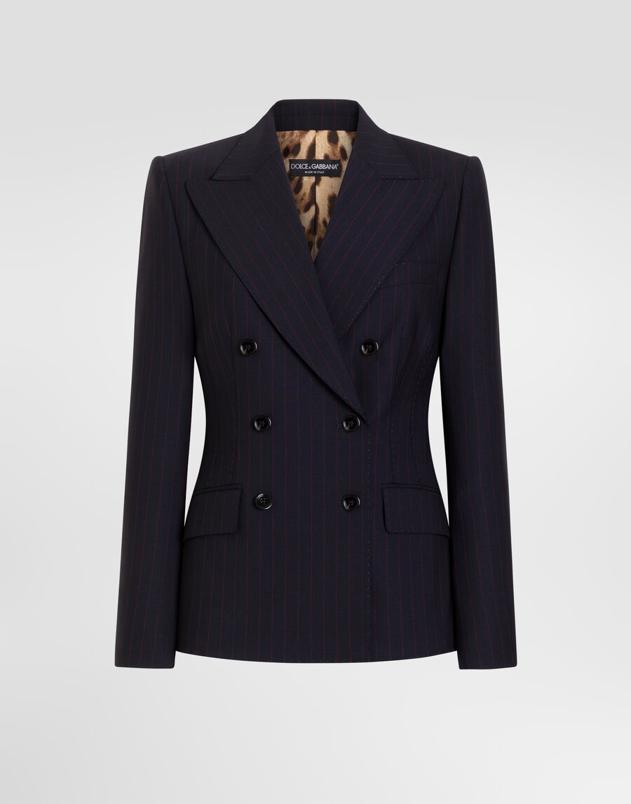 Turlington double-breasted jacket in pinstripe wool