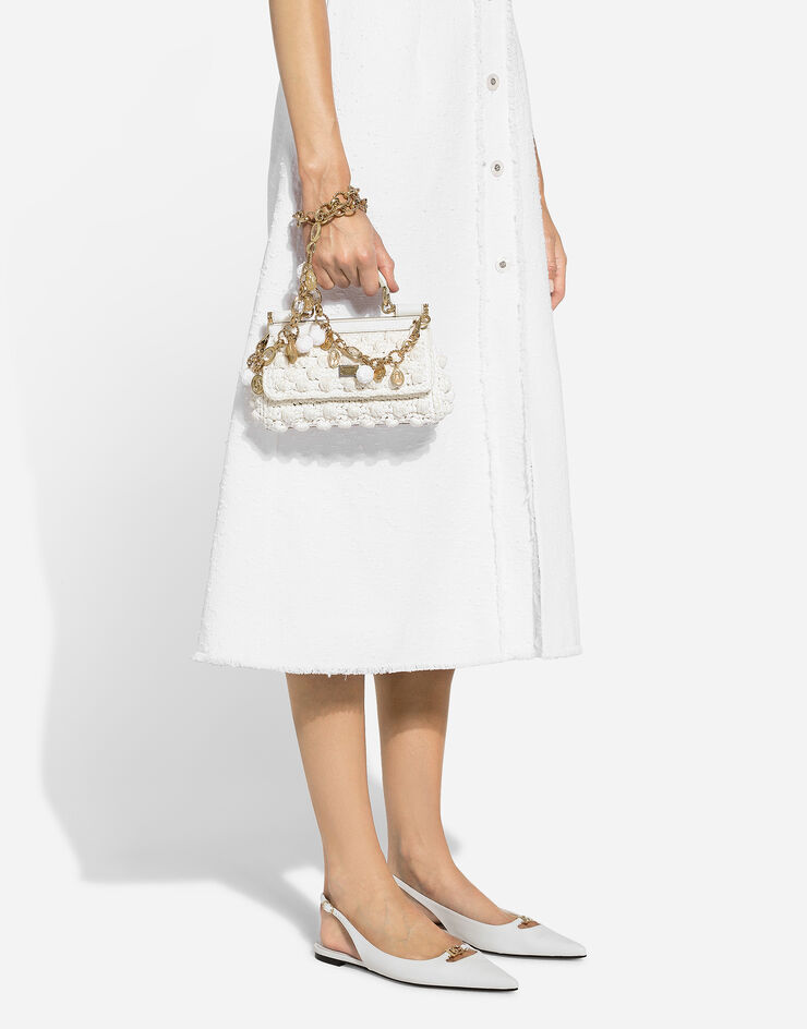 Dolce & Gabbana Rachel 棉质粗花呢中长连衣裙 白 F6JJRTHUMT9