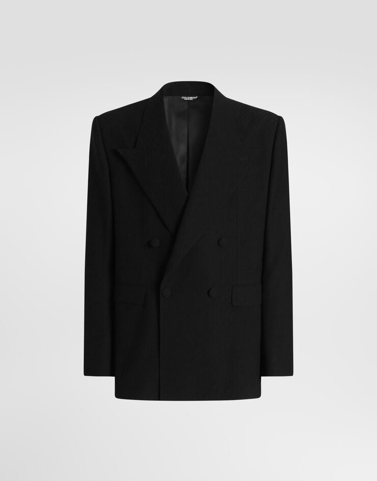 Dolce & Gabbana Chaqueta cruzada Sinatra en jacquard de lana Negro G2VR4TFJ2CN