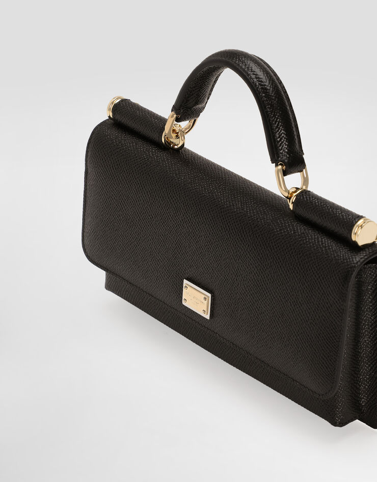 Dolce & Gabbana Dauphine-print calfskin mini bag Black BI3280A1001