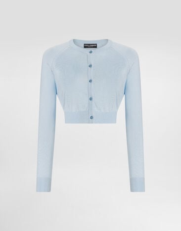 Dolce & Gabbana Silk cardigan Azure FXV99TJBSM0