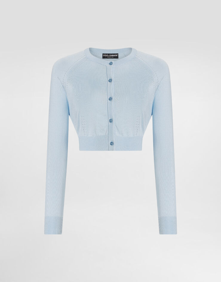 Dolce & Gabbana Silk cardigan Azure FXV99TJBSM0