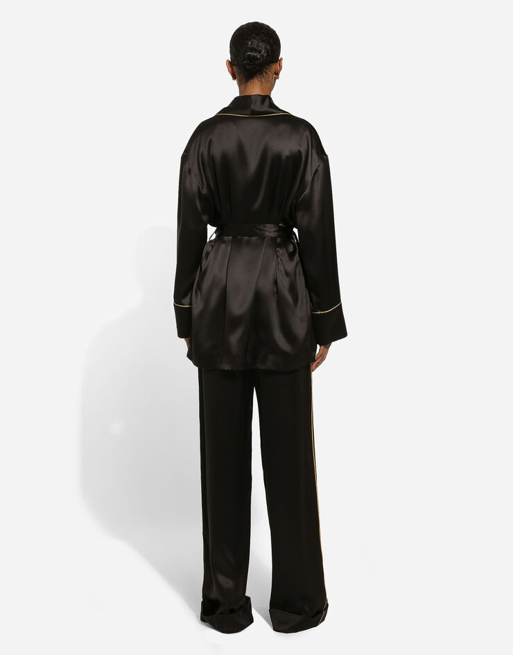 Dolce & Gabbana Silk satin pajama pants Black FTCWXTFU1NG