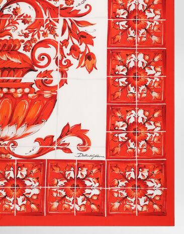 Dolce & Gabbana 90x90 majolica-print silk twill scarf Multicolor FN090RGDDU6