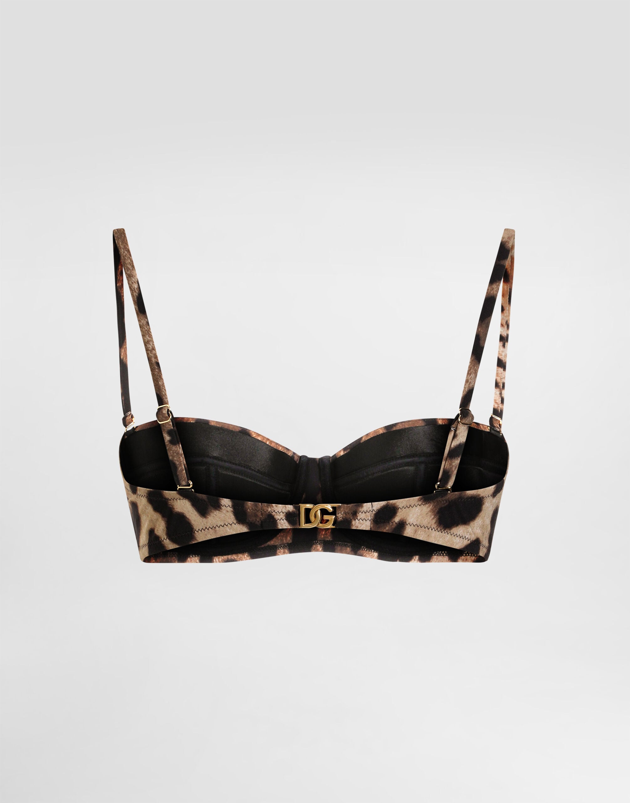 Leopard-print balconette bikini top in Multicolor for Women