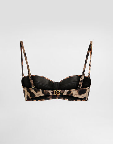 Dolce & Gabbana Soutien-gorge de bain balconnet à imprimé léopard Multicolore O1A16JONO11