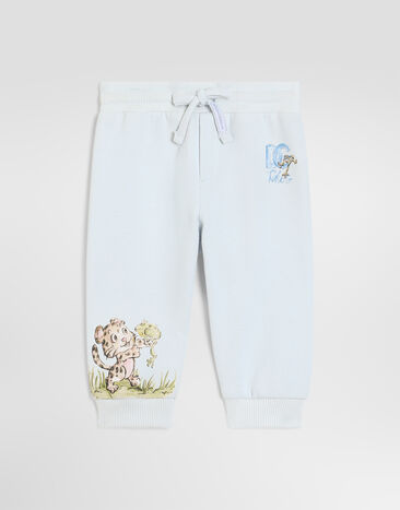 Dolce & Gabbana Fleece sweatpants with embroidery Grey L1JPKGG7P8H