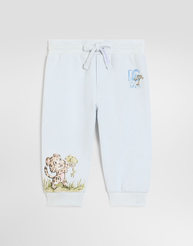 Dolce & Gabbana Fleece sweatpants with embroidery Grey L1JPKGG7P8H