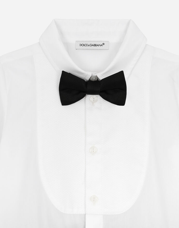 Dolce & Gabbana بيجامة نيسيي توكسيدو قطن وجاكار أسود L11O86G7K7M