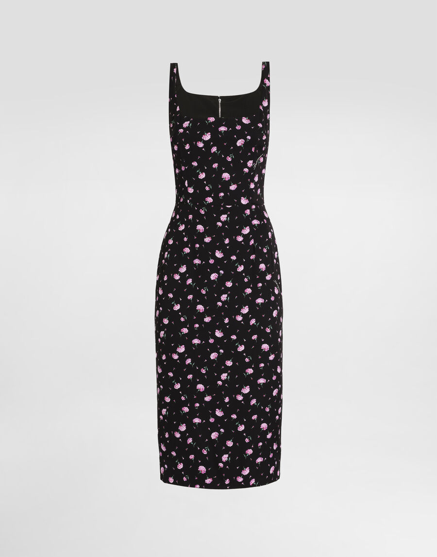Carnations-print sheath dress