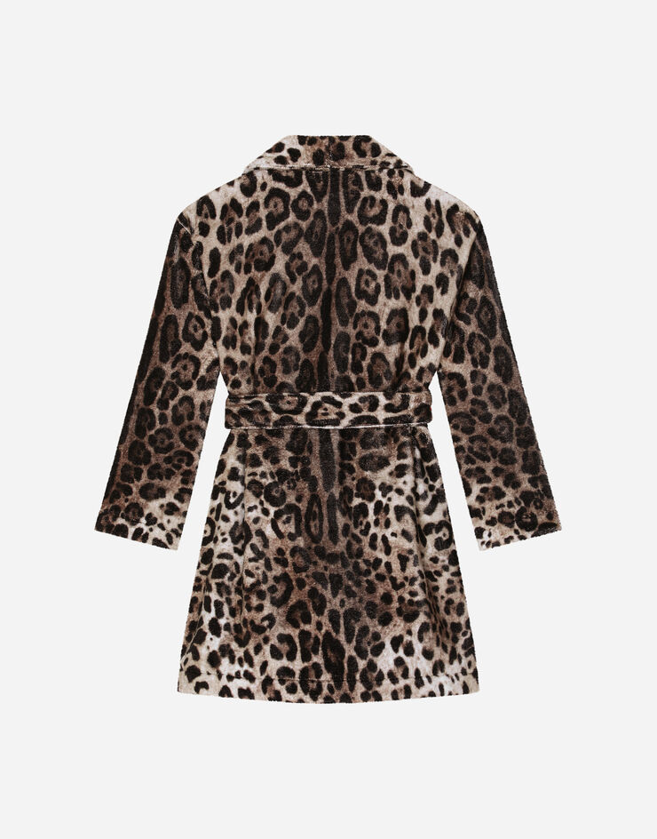 Dolce & Gabbana Bademantel aus Frottee Leoprint Animal-Print LBJA32FS6NS