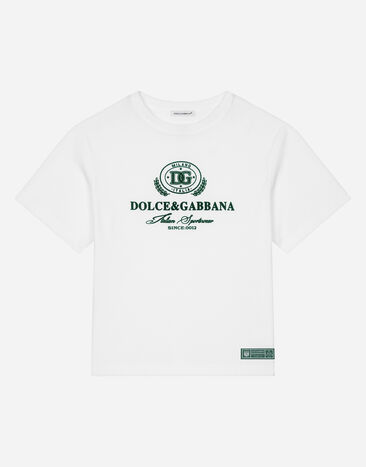 Dolce & Gabbana Jersey T-shirt with Dolce&Gabbana logo Print L4JTHVII7ED