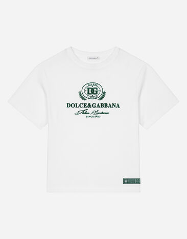 Dolce & Gabbana Jersey T-shirt with Dolce&Gabbana logo White L4JTHVG7NVW