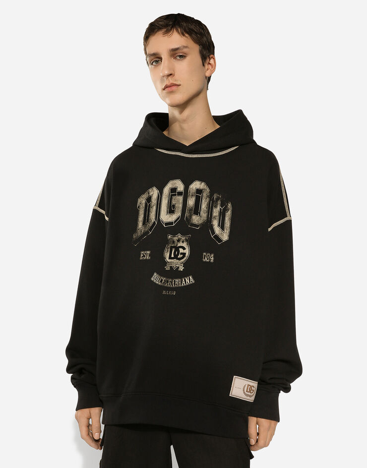 Dolce & Gabbana Oversize hoodie with logo Black G9AJATG7NQC