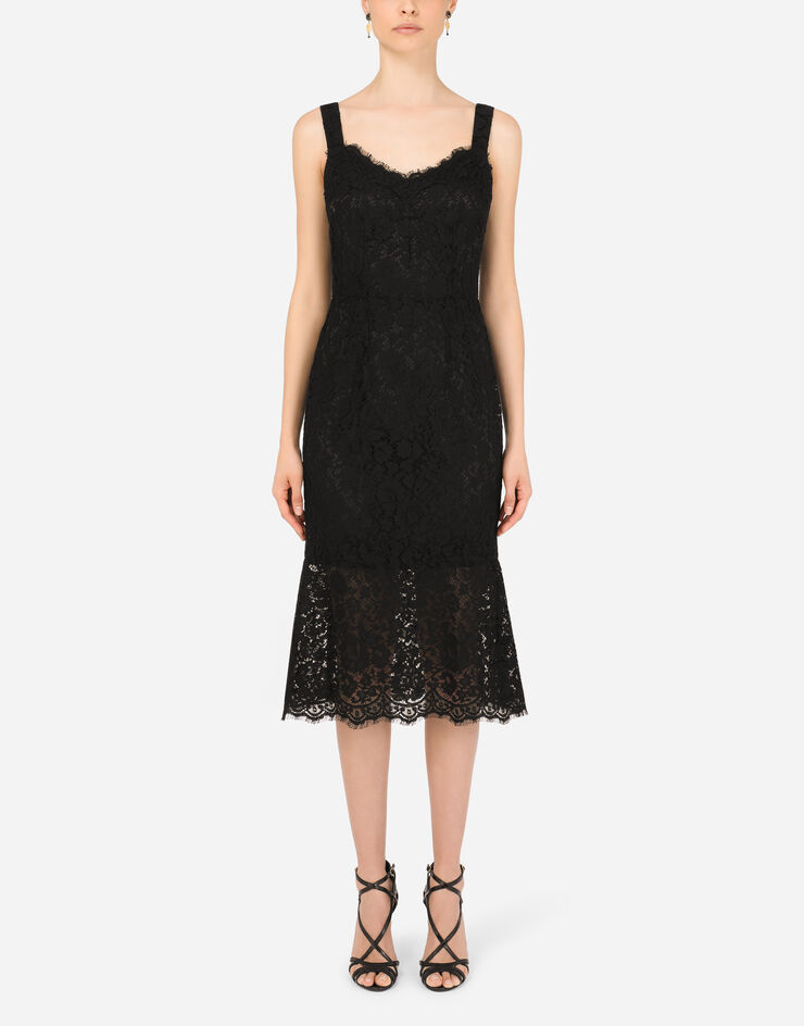 Dolce & Gabbana Lace godet calf-length dress NEGRO F6OQ1THLMHW