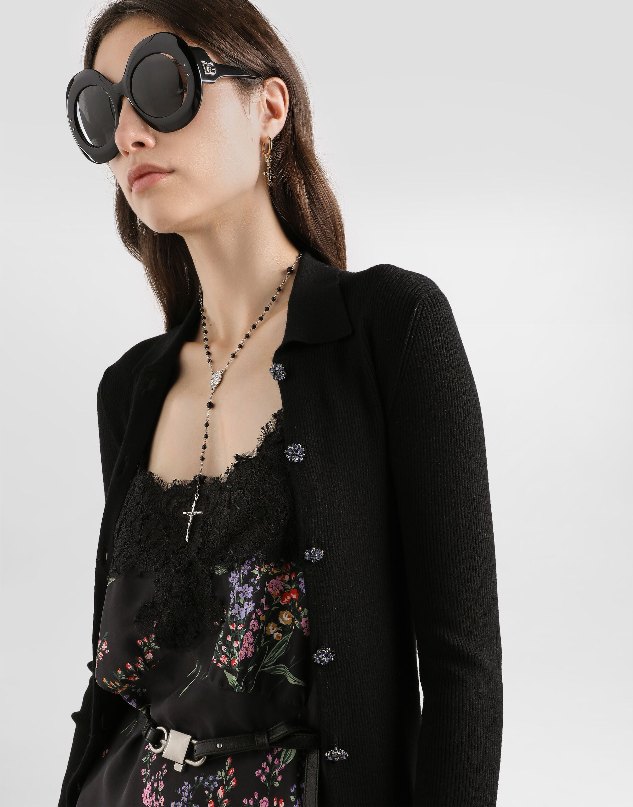 g*様 Dolce & Gabbana 黒 リブ編みカーディガン Blackのウィメンズ リブ カーディガン | Dolce&Gabbana®