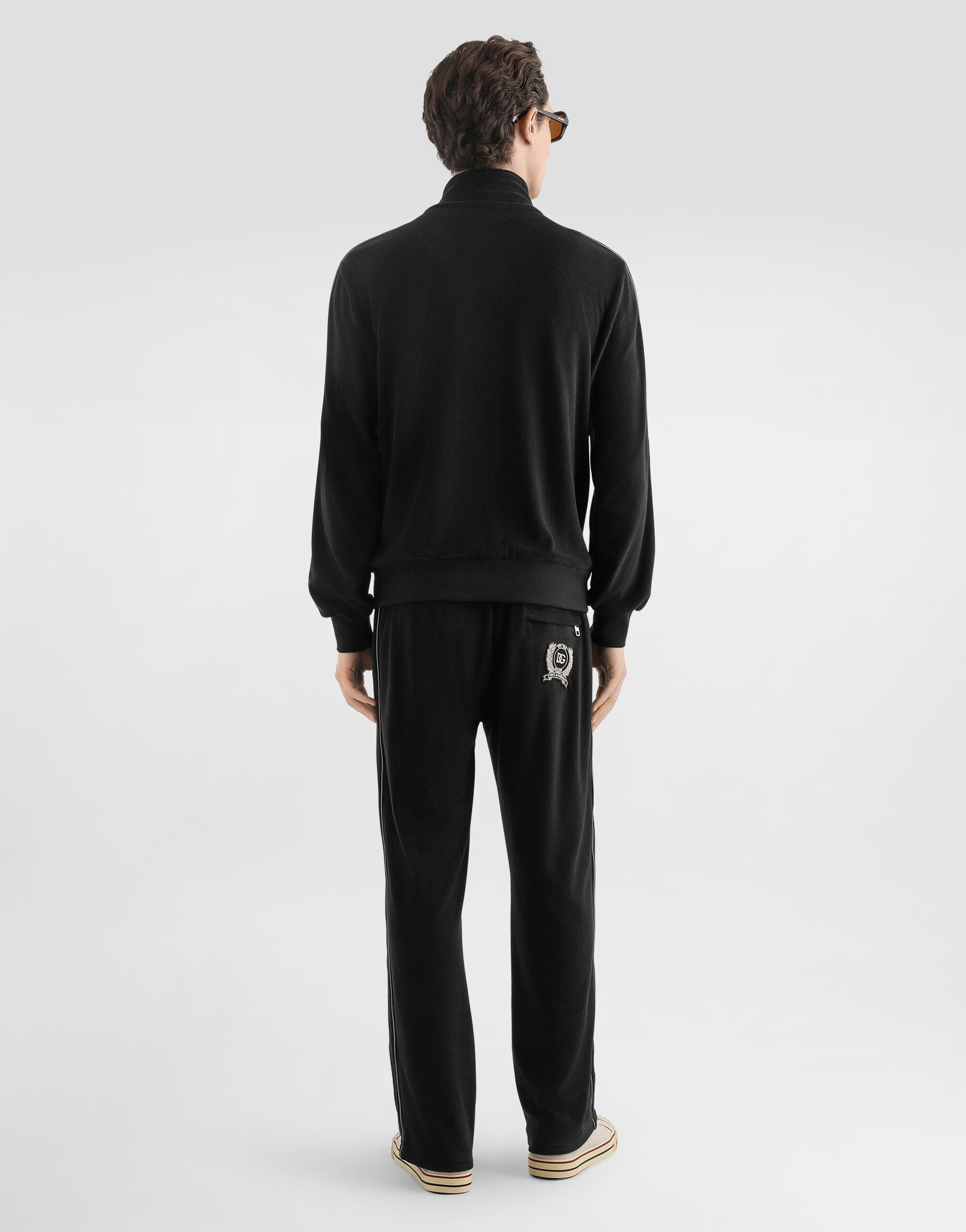 Cotton terry sweatshirt in Black for Men | Dolce&Gabbana®