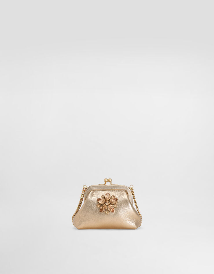 Dolce & Gabbana Sac en cuir de veau lamé Dolce & Gabbana Sac en cuir de veau lamé Gold EB0007AY812