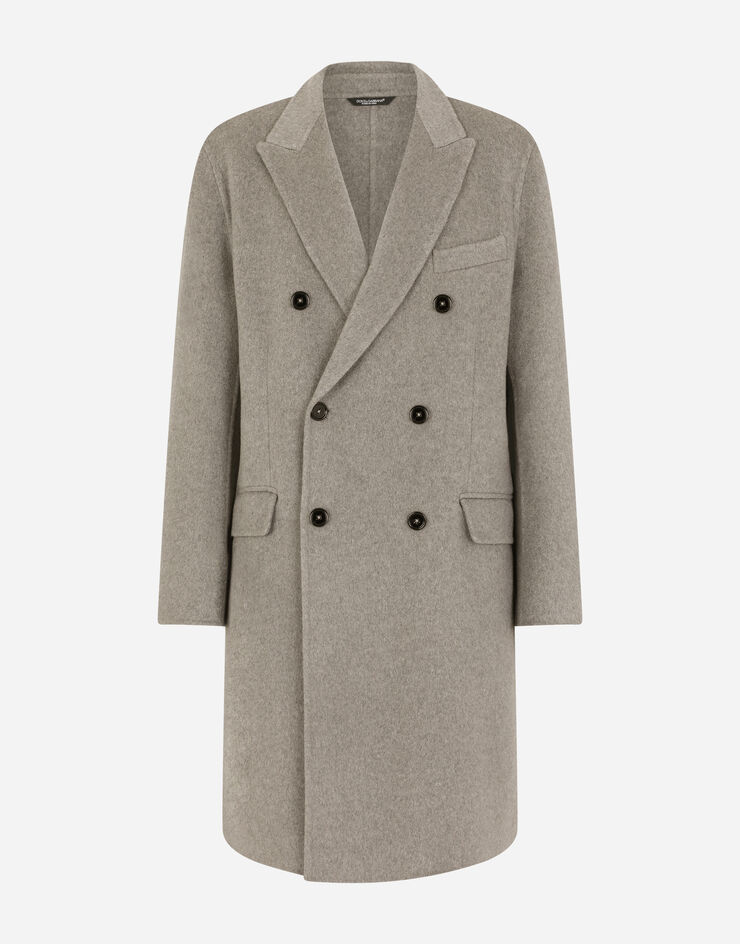 Dolce & Gabbana Double-breasted double cashmere coat Grey G007XTFU2MA
