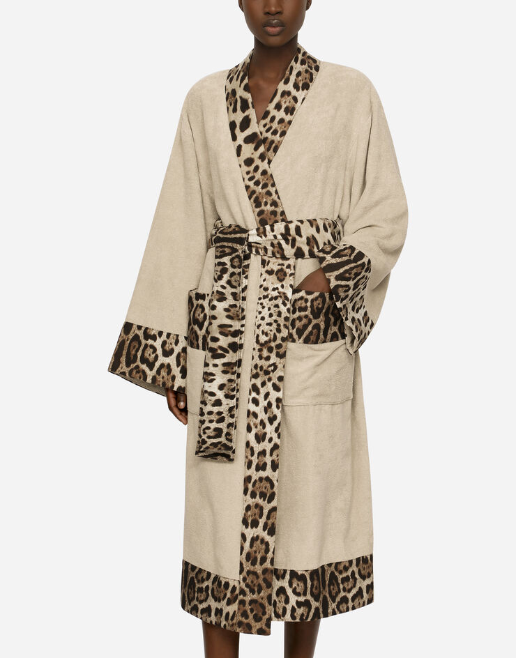 Dolce & Gabbana Cotton Terry Bathrobe Multicolor TCF010TCAGO