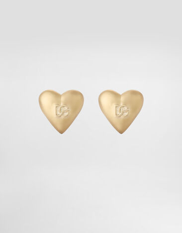 Dolce & Gabbana Pendientes de clip en forma de corazón con logotipo DG Dorado WEQ8S2W1111