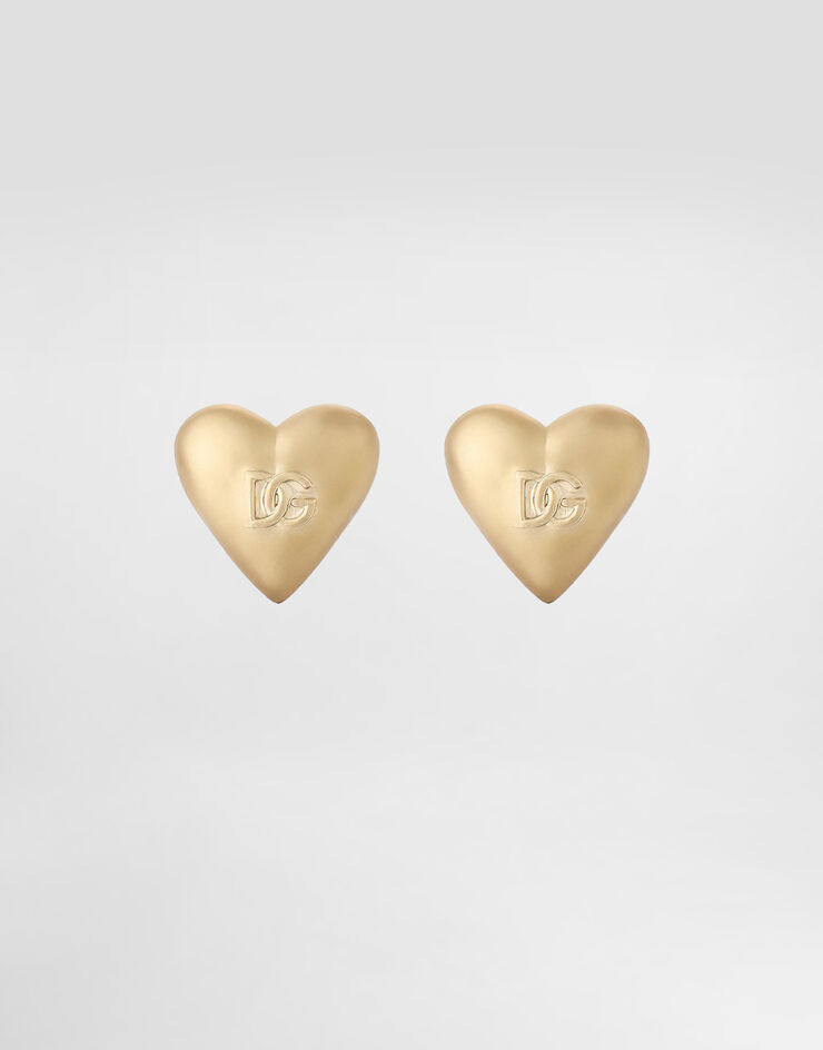 Dolce & Gabbana Clip-on heart earrings with DG logo Gold WEQ8S2W1111