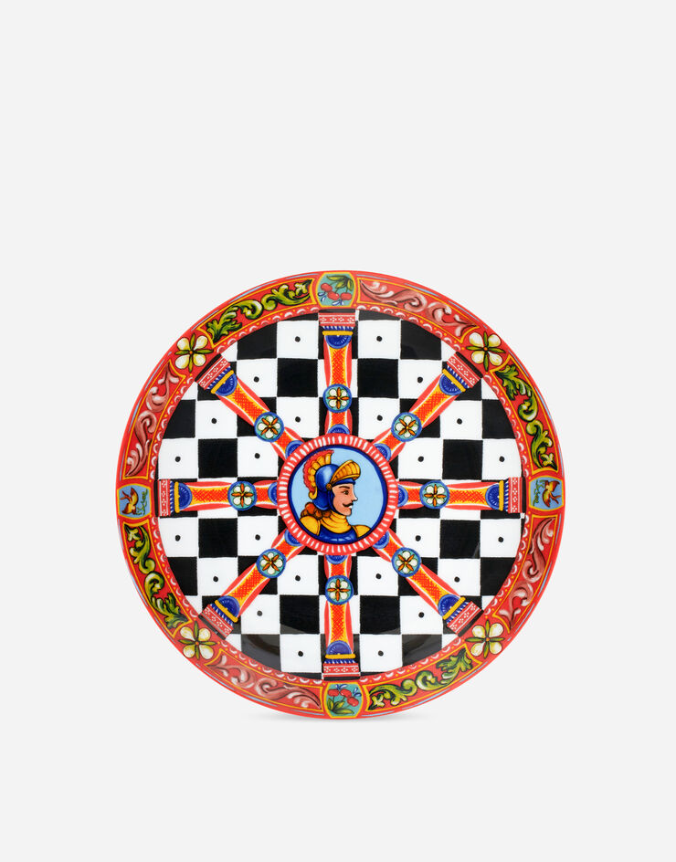 Dolce & Gabbana Set 2 Porcelain Dinner Plates Multicolor TC0S04TCA13