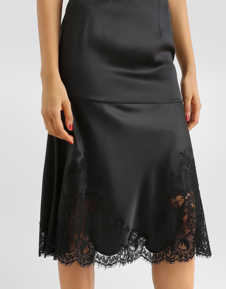 Dolce & Gabbana Satin skirt Dolce & Gabbana Satin skirt Black F4DLYTFURAG