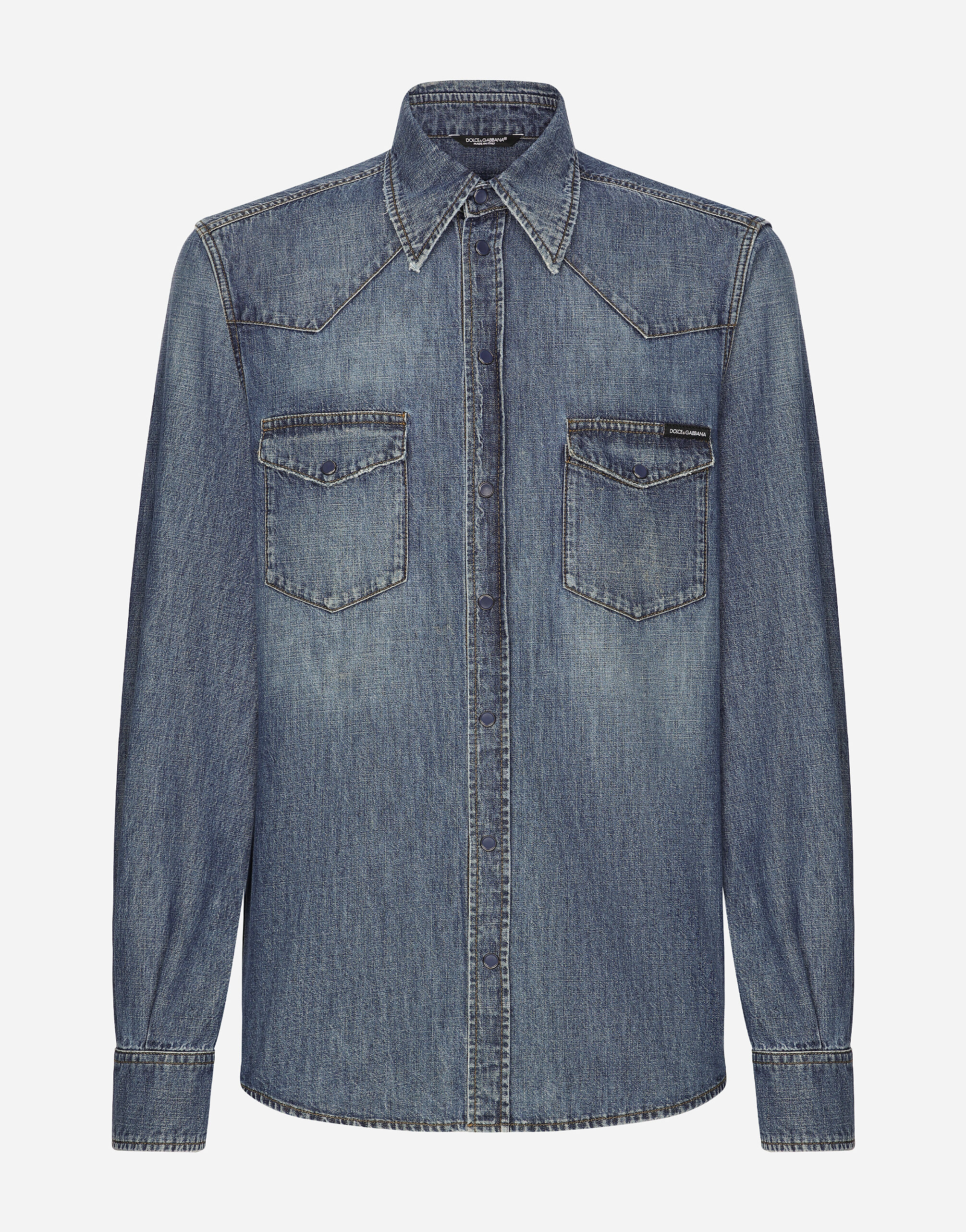 Saint laurent oversized hotsell denim shirt