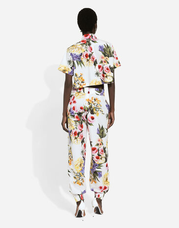Dolce & Gabbana Short cotton shirt with garden print Print F5Q20THS5Q1