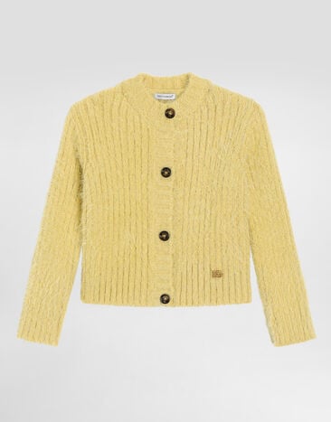 Dolce & Gabbana Ribbed cardigan Yellow L5KWMFJGMFF