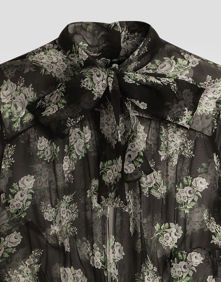 Dolce & Gabbana 점프수트 쉬폰 소재 스몰 플라워 부케 프린트 Multicolor F620ITIS12O