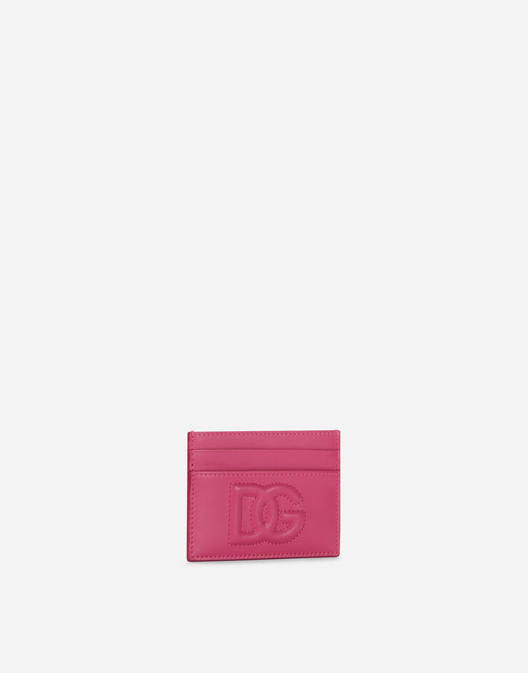 Dolce & Gabbana Calfskin card holder with DG Logo Lilac BI0330AG081