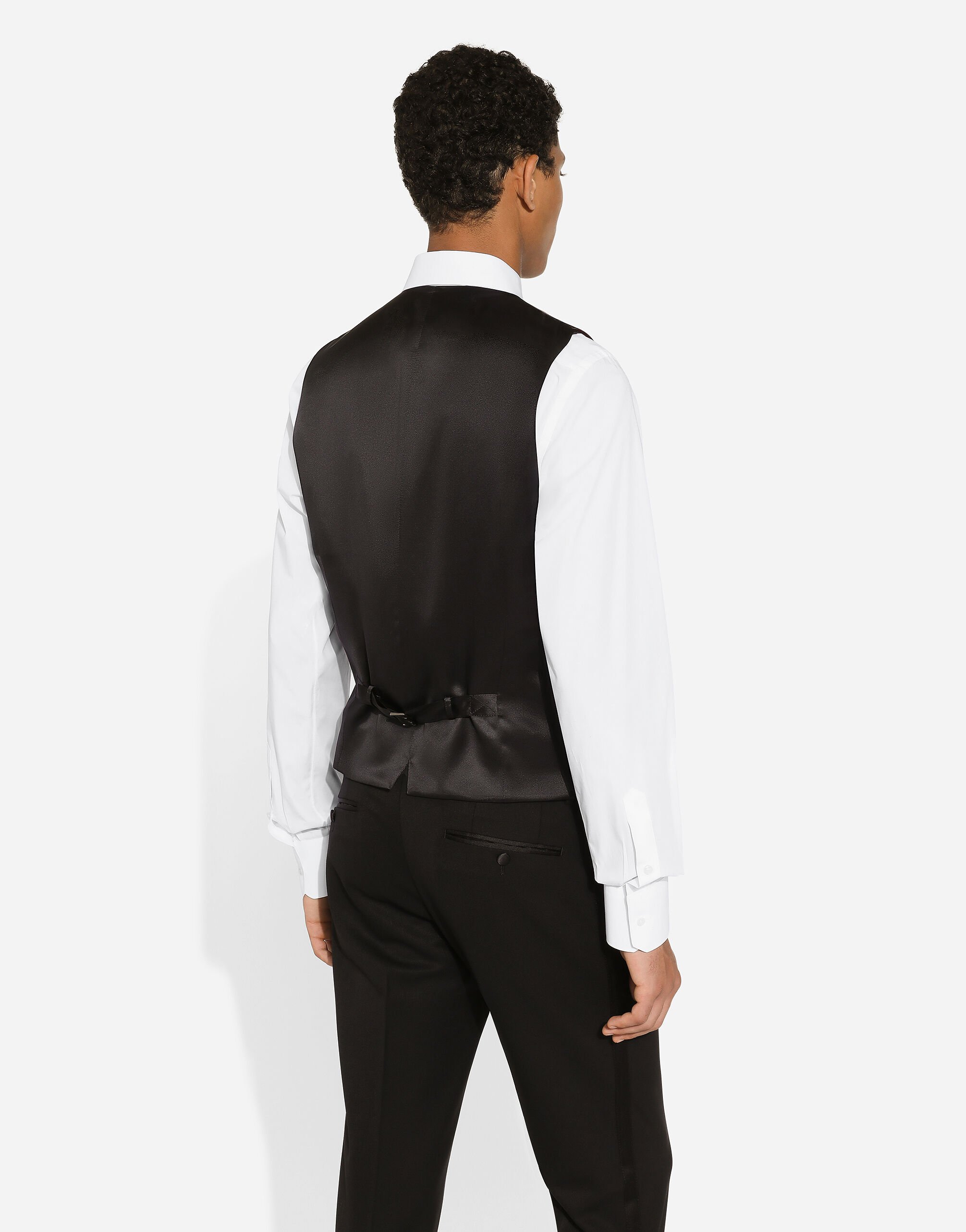 Gilet monopetto in velluto in Viola da Uomo Dolce Gabbana