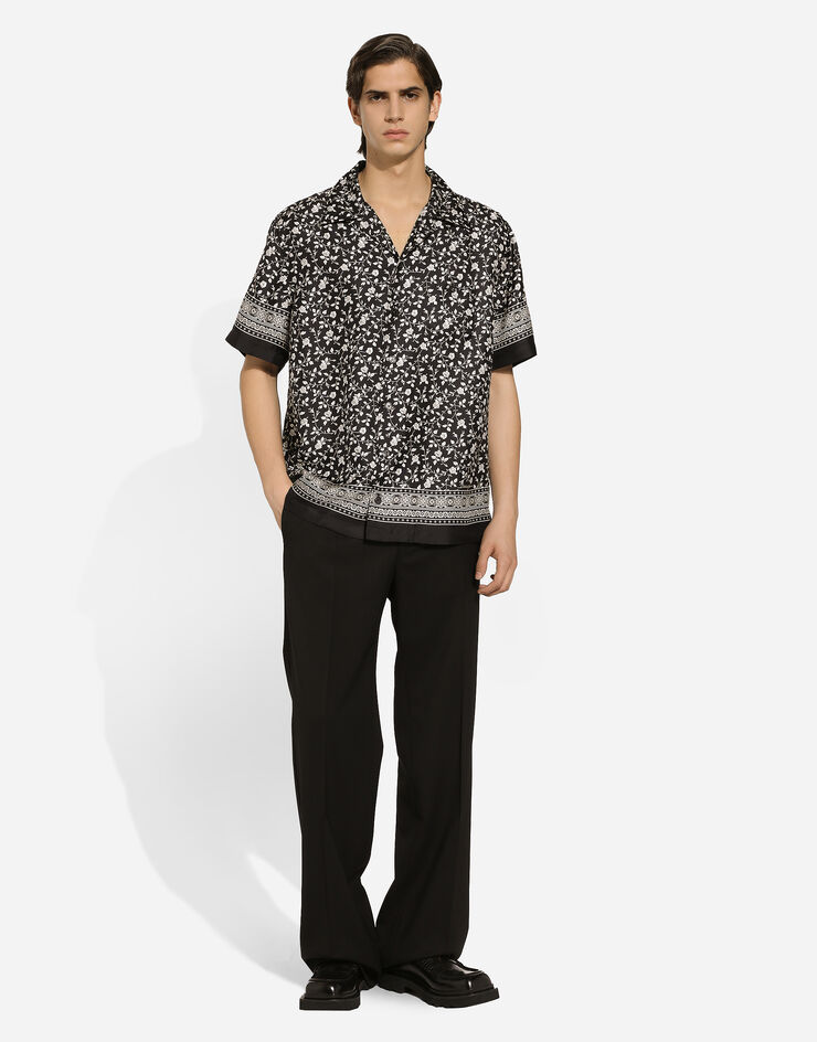 Dolce & Gabbana Two-way stretch twill straight-leg pants Black GYZMHTGH727