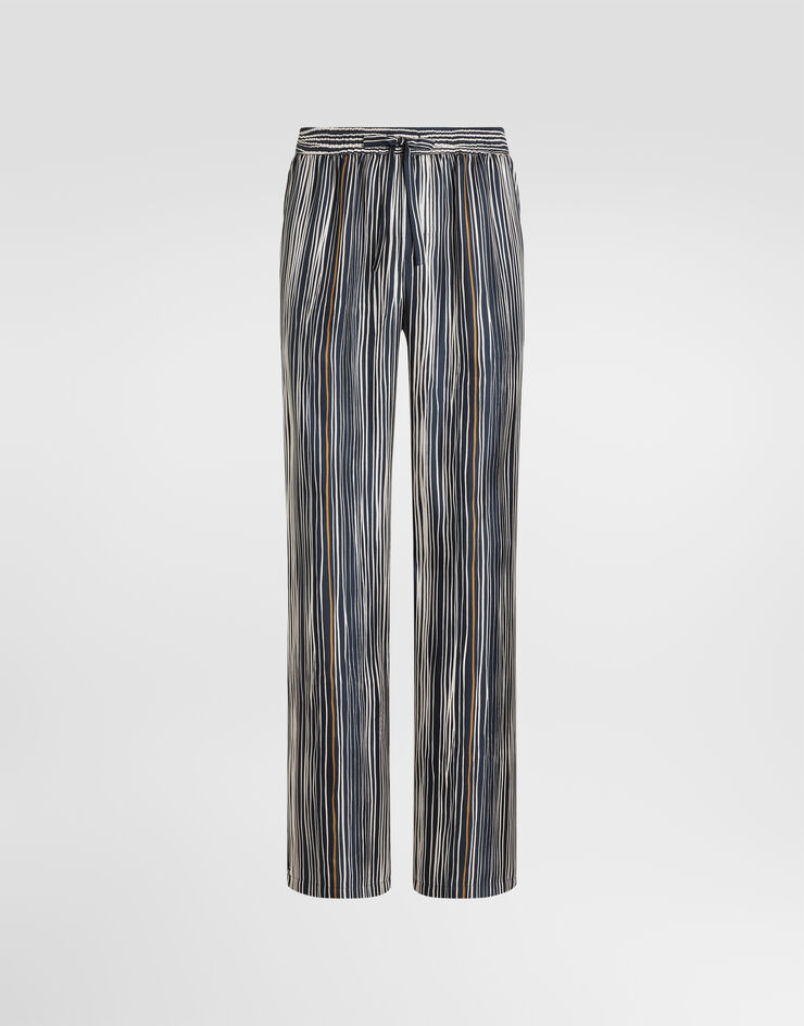 Dolce & Gabbana Stripe-print silk twill vanity trousers Dolce & Gabbana Stripe-print silk twill vanity trousers GVRMATIS140